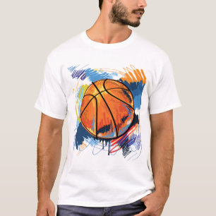 Camiseta T-shir Ilustracion de doodle de baloncesto persona