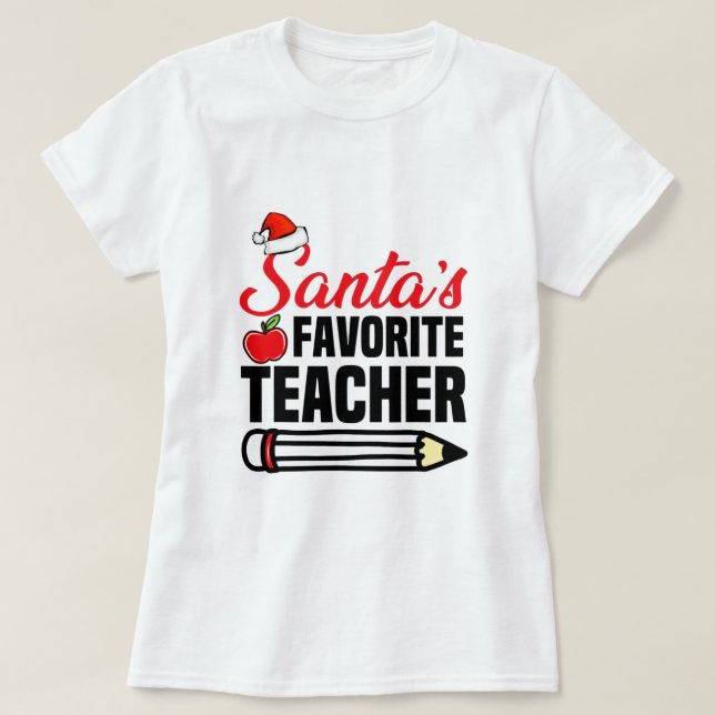 Camiseta T-Shir, profesora favorita de Santa Camisetas, Nav (Diseño del anverso)
