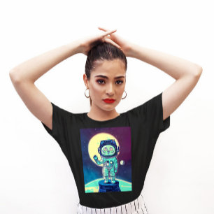 CAMISETA T-SHIRS DE ASTRONAUT CAT FUNNY
