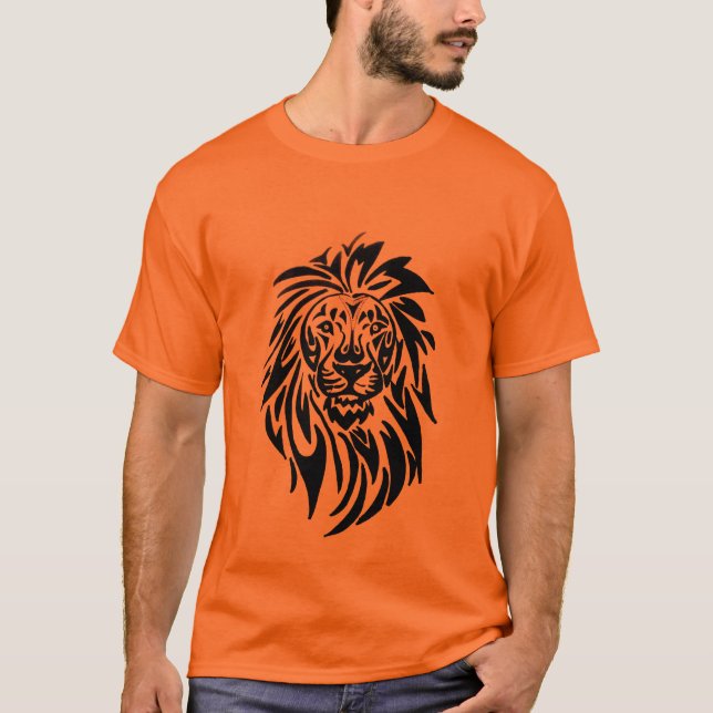 Camiseta T-Shirt 002 - León - Naranja (Anverso)
