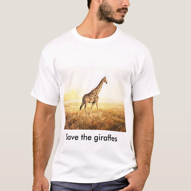Camiseta T-shirt 100% algodón - “Save the giraffes” - (Anverso)