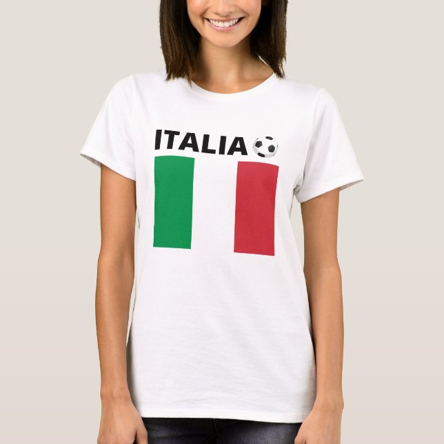 Camiseta T-shirt 100% coton, doux, drapeau italia (Anverso)