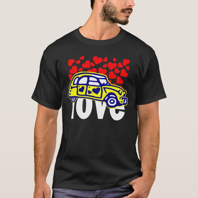 Camiseta t-shirt 2CV coeur (Anverso)