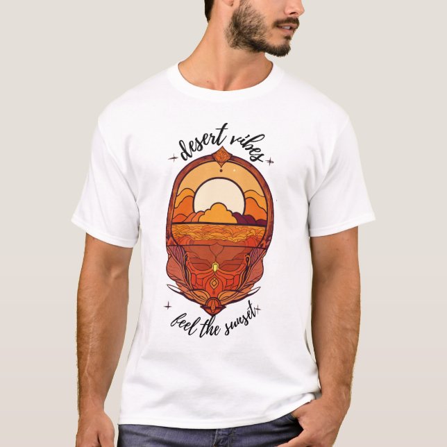 Camiseta T-Shirt 3D Sunset de Desert Vibes (Anverso)
