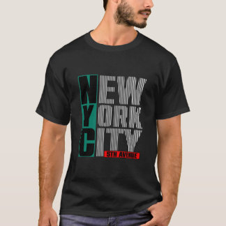 Camiseta T-shirt 5th AVENUE New York City GREEN Art Design