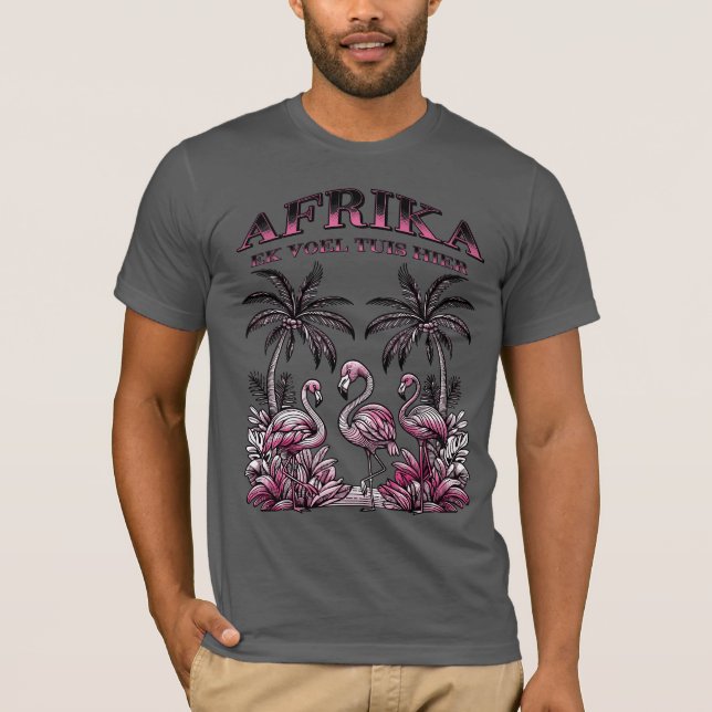 Camiseta T-Shirt Afrika - ek voel tuis hier Flamingos (Anverso)