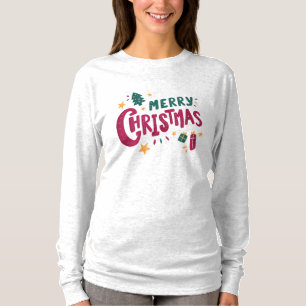 Camiseta T Shirt alegre árbol de Navidad desea santa claus
