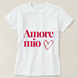 Camiseta T-shirt Amore Mio ❤️ – Cadeau romantique en coton 