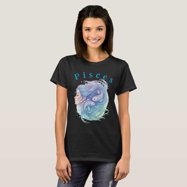 Camiseta T-shirt. Astrology Horoscope Pisces Sign (Anverso completo)