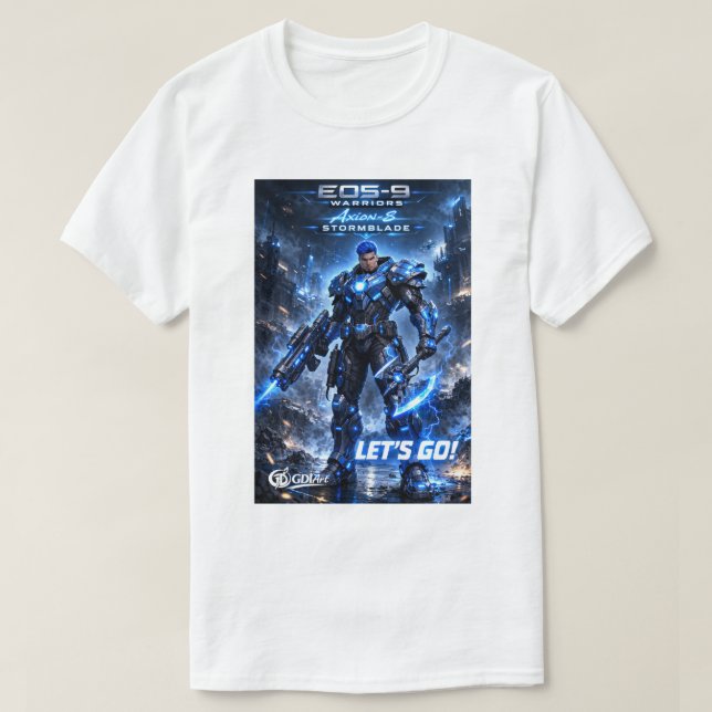 CAMISETA T-SHIRT - AXION-8 STORMBLADE - LET'S GO! (Diseño del anverso)