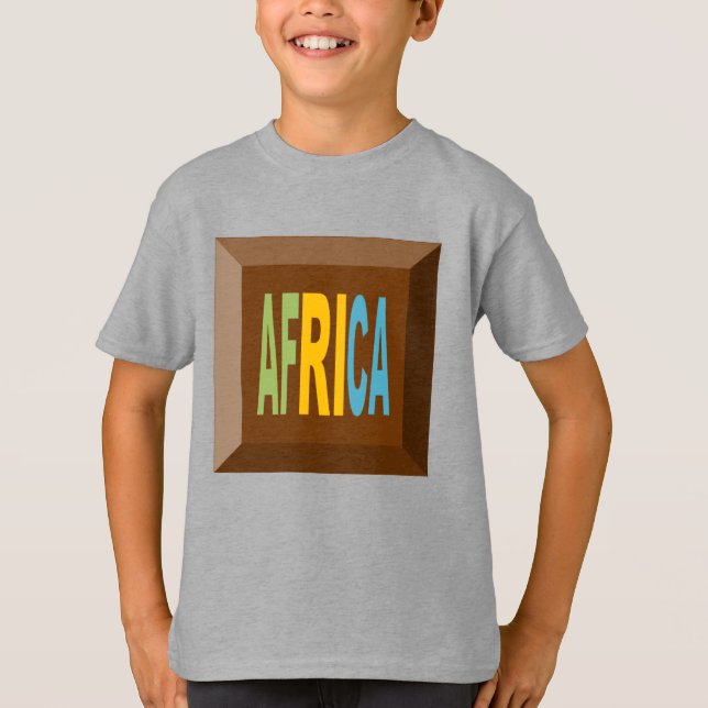 Camiseta T-shirt básico acero AFRICA CHOCOLATE CARAMELOS (Anverso)