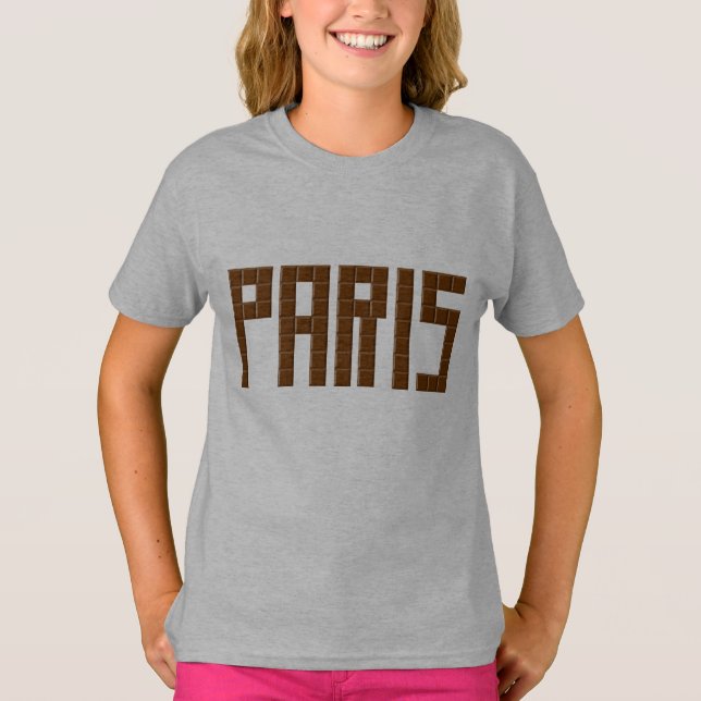 Camiseta T-shirt básico acero claro PARÍS CHOCOLATE (Anverso)