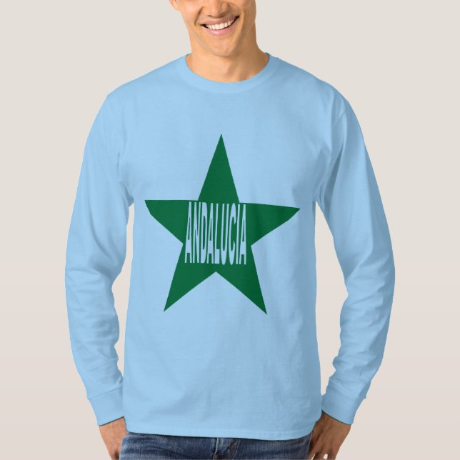 Camiseta T-shirt básico azul cielo ANDALUCÍA   ESTRELLA (Anverso)