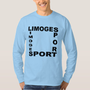 Camiseta T-shirt básico azul claramente hombres LIMOGES