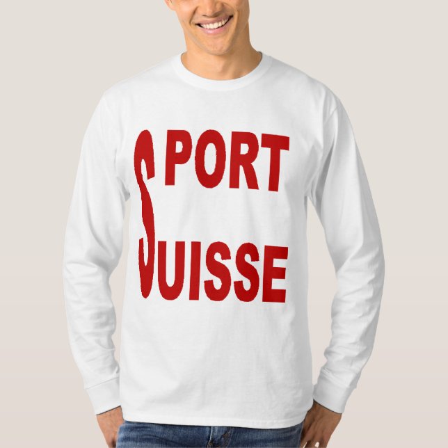 Camiseta T-shirt básico blanco DEPORTE SUIZA (Anverso)