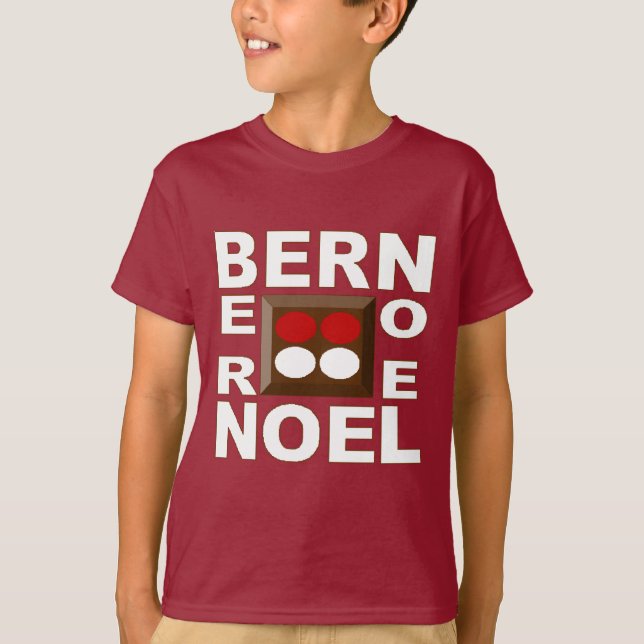 Camiseta T-shirt básico marrón Diseño BERN NOEL (Anverso)