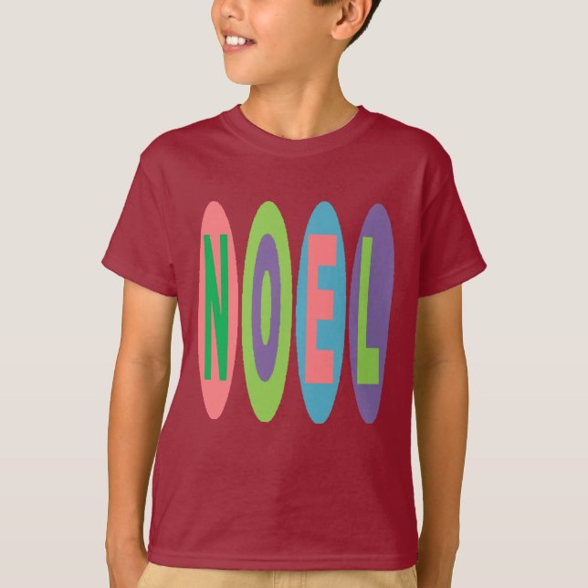 Camiseta T-shirt básico marrón para niños NOEL BONBONS (Anverso)