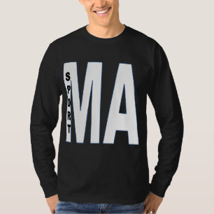 Camiseta T-shirt básico negro MASSACHUSETTS DEPORTE