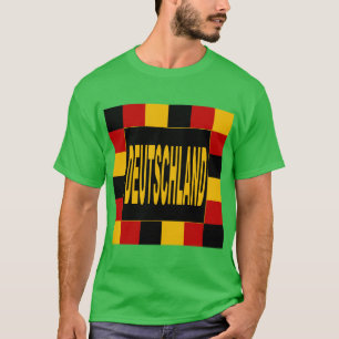 Camiseta T-shirt básico oscuro verde taladro DEUTSCHLAND