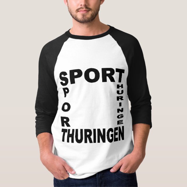 Camiseta T-shirt básico raglán blanco/negro DEPORTE (Anverso)