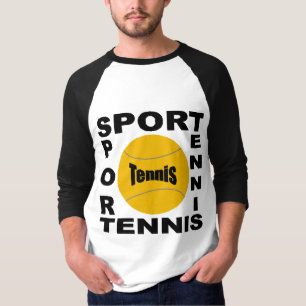 Camiseta T-shirt básico raglán blanco/negro DEPORTE TENIS