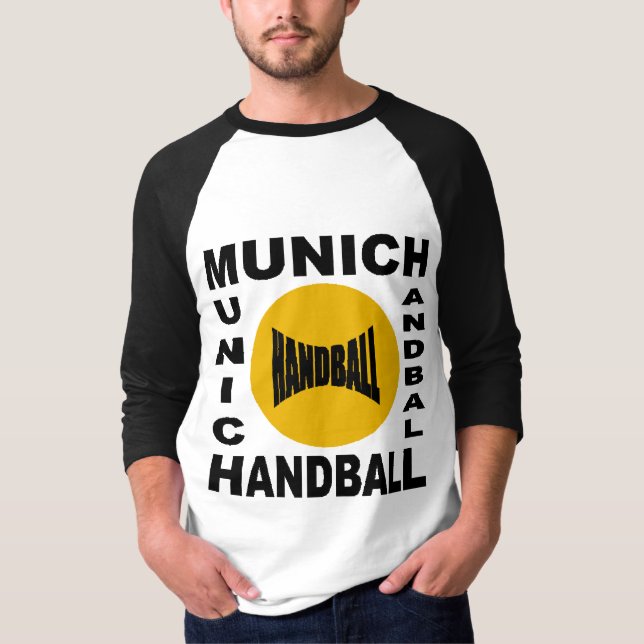 Camiseta T-shirt básico raglán blanco/negro MUNICH (Anverso)