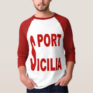 Camiseta T-shirt básico raglán blanco/rojo DEPORTE SICILIA
