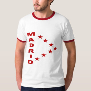 Camiseta T-shirt básico ras-de-cou blanco/rojo   MADRID