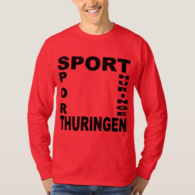 Camiseta T-shirt básico rojo profundo DEPORTE TURINGIA (Anverso)
