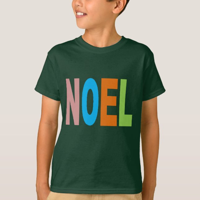 Camiseta T-shirt básico verde taladro Diseño NOEL (Anverso)