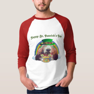 Camiseta T-Shirt Basset Hound feliz Día de San Patricio
