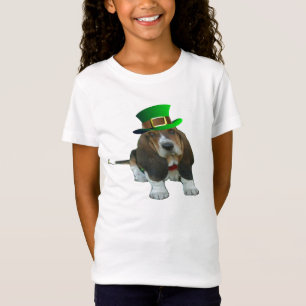 Camiseta T-Shirt Basset Hound Happy St. Patrick