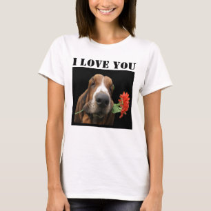 Camiseta T-Shirt Basset Hound Te Amo