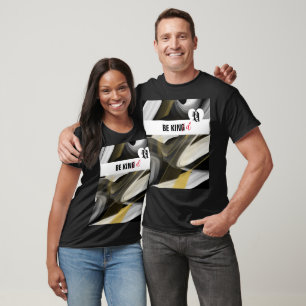 Camiseta T-Shirt Be KIND Trend ResumenArt Black White Gold