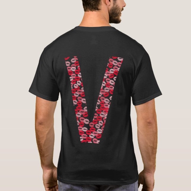 Camiseta t-shirt Bisous Lettre V (Reverso)