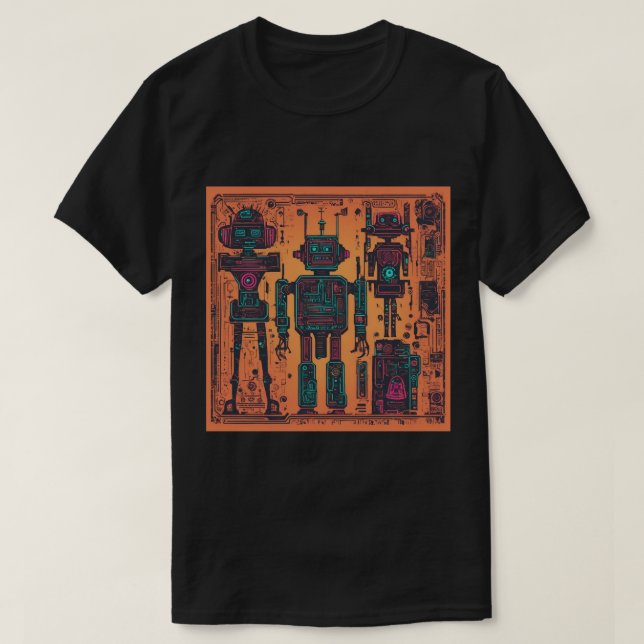 Camiseta T-Shirt, Black, Robos Print (Diseño del anverso)