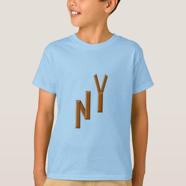 Camiseta T-shirt bleu enfant CHOCOLAT  NEW  YORK (Anverso)