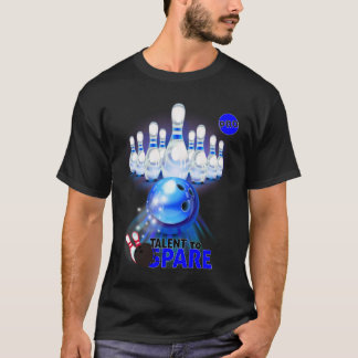 Camiseta T-shirt Bowling Talent to spare, joueurs pro bleu