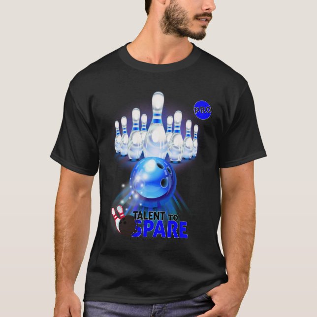 Camiseta T-shirt Bowling Talent to spare, joueurs pro bleu (Anverso)