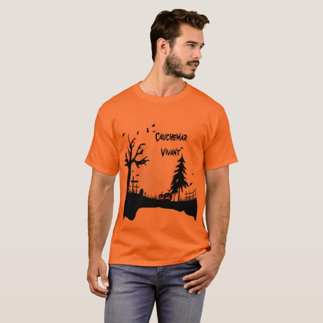 Camiseta T-shirt "Cauchemar Vivant" – Style horreur (Anverso completo)