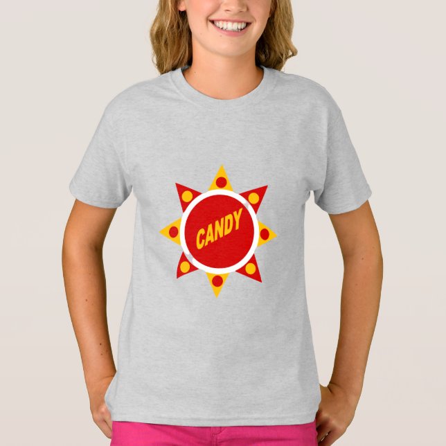 Camiseta T-shirt cendre filles   CANDY (Anverso)