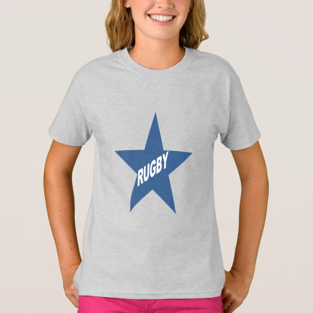 Camiseta T-shirt cendre filles ETOILE  RUGBY (Anverso)