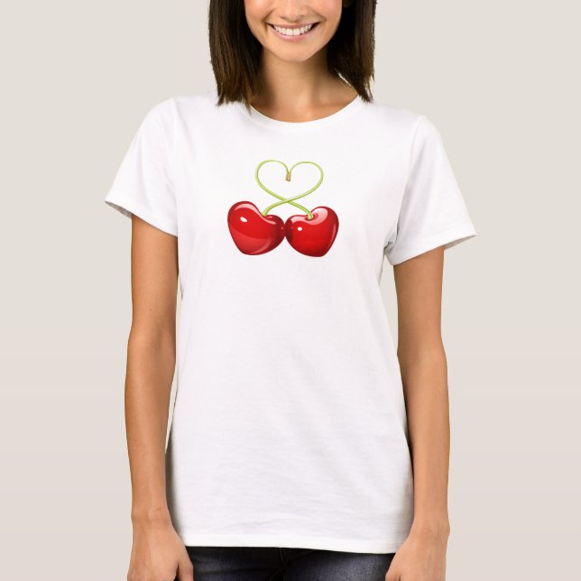 Camiseta t-shirt “cereza-corazón " (Anverso)