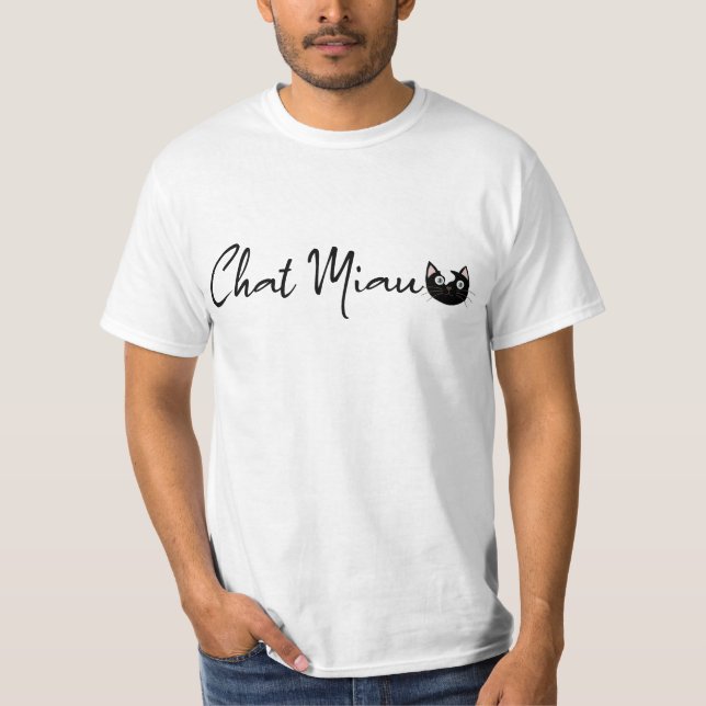 Camiseta T-SHIRT Chat Miaou tête de chat (Anverso)