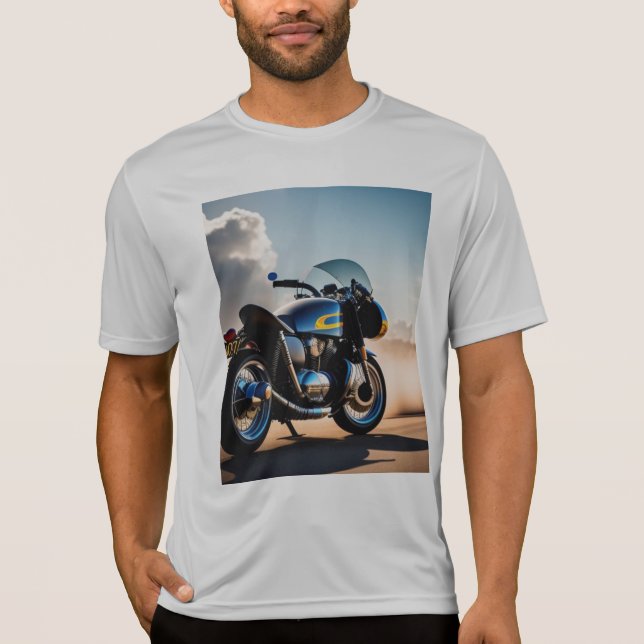 Camiseta T-Shirt con vistas a la bicicleta azul (Anverso)