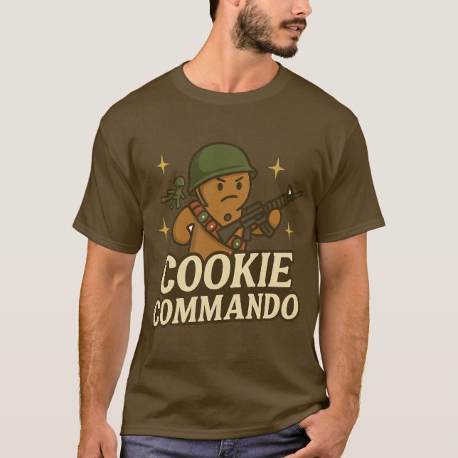 Camiseta T-Shirt Cookie Commando – Green Helmet Edition (Anverso)