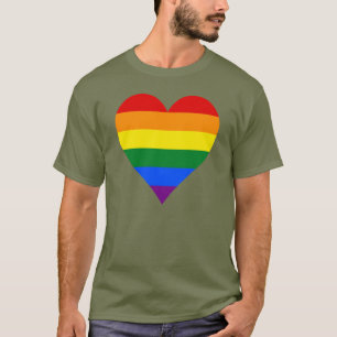 Camiseta T-Shirt, corazón del orgullo LGBT