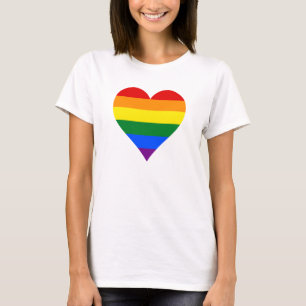 Camiseta T-Shirt, corazón del orgullo LGBT