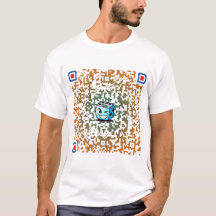 T Shirt Custom cartoon QR-code with slogan
