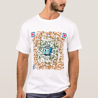Camiseta T Shirt Custom cartoon QR-code with slogan